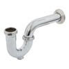 Everflow P-Trap with Drain Plug for Tubular Drain Applications, 20GA Chrome Plated Brass 1-1/2" 12813